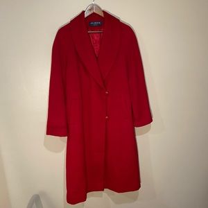 Petite Scarlet Red Vintage JGHook Wool Trench Coat